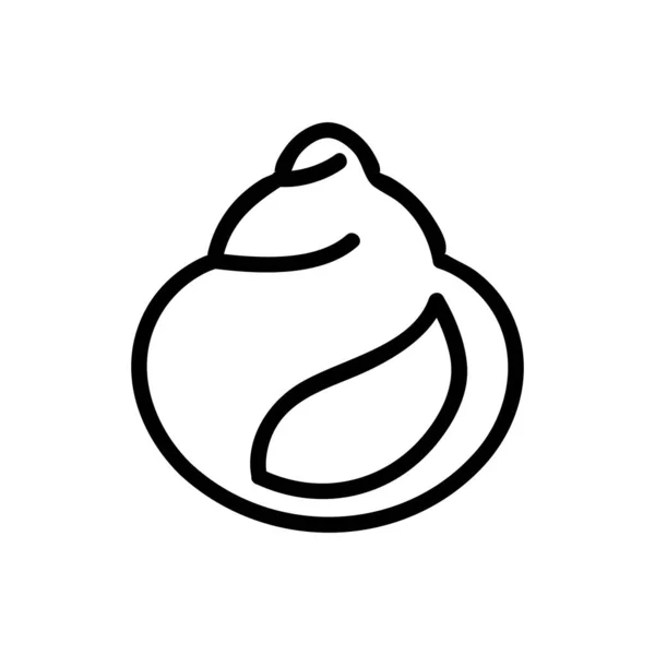Seashell Icône Vecteur Signe Fin Illustration Symbole Contour Isolé — Image vectorielle