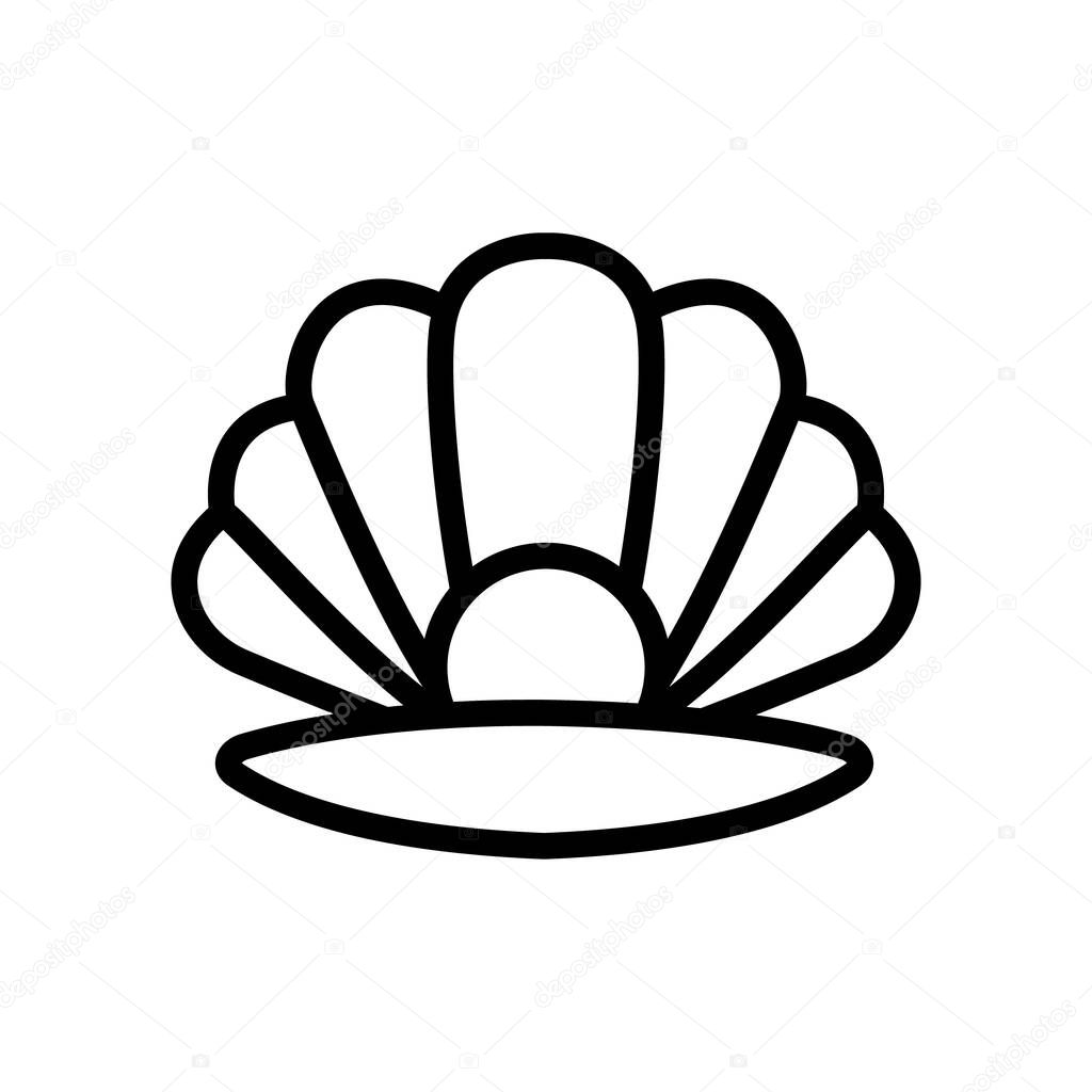 shell icon vector. Thin line sign. Isolated contour symbol illustration