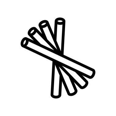 Buğday ikonu vektöründen makarna. İnce çizgi işareti. İzole edilmiş kontür sembolü gösterimi