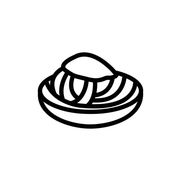 Pasta Ikon Vektor Tunn Linje Tecken Isolerad Kontur Symbol Illustration — Stock vektor