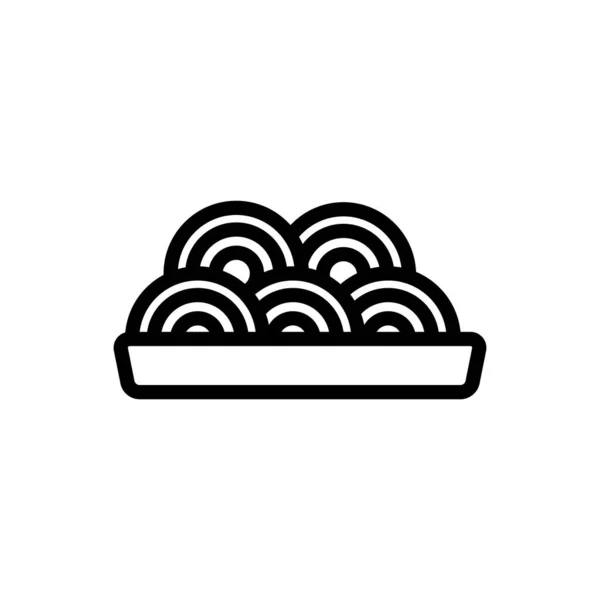 Delicioso Vector Icono Pasta Signo Línea Delgada Ilustración Del Símbolo — Vector de stock