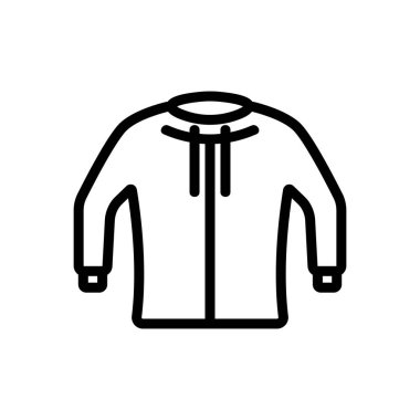 Kapüşonlu ikon vektörü. İnce çizgi işareti. İzole edilmiş kontür sembolü gösterimi