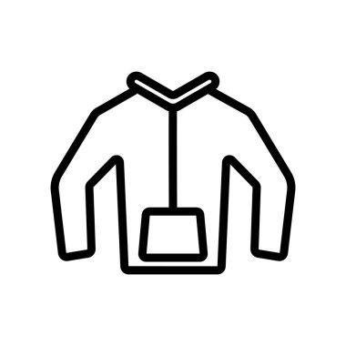 Kapüşonlu ikon vektörü. İnce çizgi işareti. İzole edilmiş kontür sembolü gösterimi