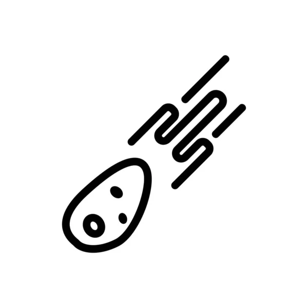 Caída Vector Icono Meteorito Signo Línea Delgada Ilustración Del Símbolo — Vector de stock