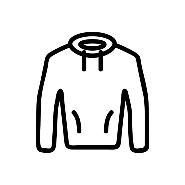 暖かいパーカーアイコンベクトル 細い線の記号 独立した輪郭シンボルイラスト — ストックベクタ