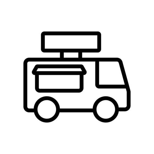 Food Truck Icon Vektor Schlankheitszeichen Isolierte Kontursymboldarstellung — Stockvektor