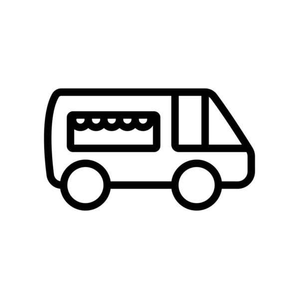 Food Truck Icon Vektor Schlankheitszeichen Isolierte Kontursymboldarstellung — Stockvektor