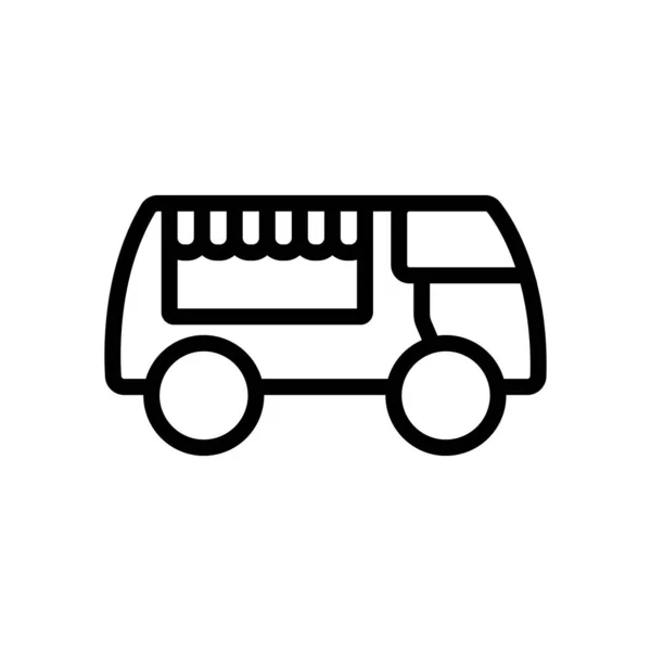 フードトラックアイコンベクトル 細い線の記号 独立した輪郭シンボルイラスト — ストックベクタ