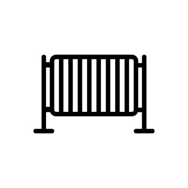 Metal çit ikon vektörü. İnce çizgi işareti. İzole edilmiş kontür sembolü gösterimi