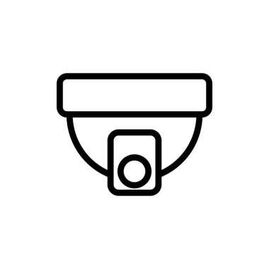 Kamera CCTV ikon vektörü. İnce çizgi işareti. İzole edilmiş kontür sembolü gösterimi