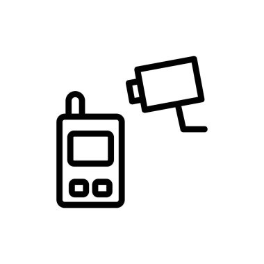 Kamera CCTV ikon vektörü. İnce çizgi işareti. İzole edilmiş kontür sembolü gösterimi