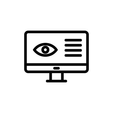 Kamera CCTV ikon vektörü. İnce çizgi işareti. İzole edilmiş kontür sembolü gösterimi