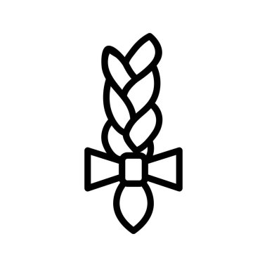 Örgü Simgesi vektörü. İnce çizgi işareti. İzole edilmiş kontür sembolü gösterimi