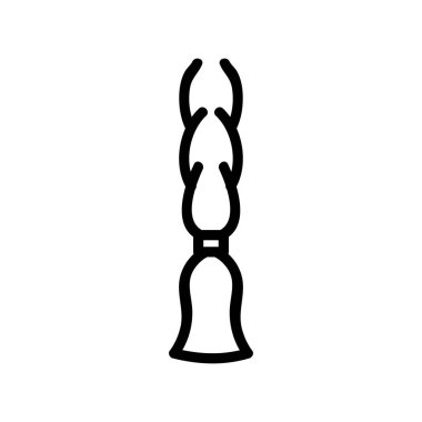 Örgü Simgesi vektörü. İnce çizgi işareti. İzole edilmiş kontür sembolü gösterimi