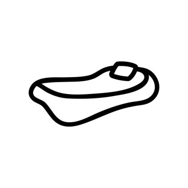 Yatak ikonu vektörü. İnce çizgi işareti. İzole edilmiş kontür sembolü gösterimi