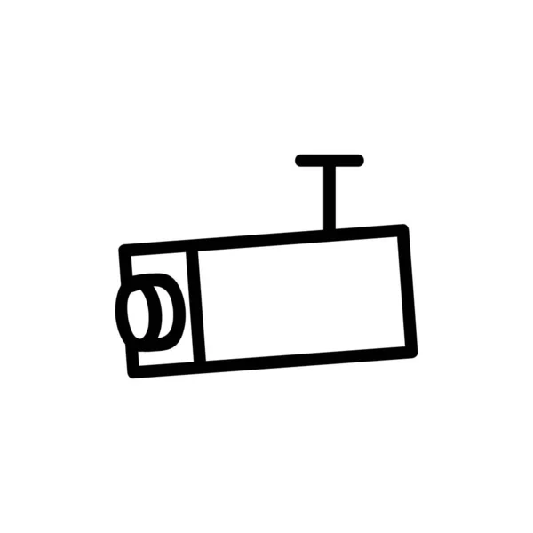 Вектор Значка Камеры Видеонаблюдения Знак Тонкой Линии Изолированная Контурная Иллюстрация — стоковый вектор