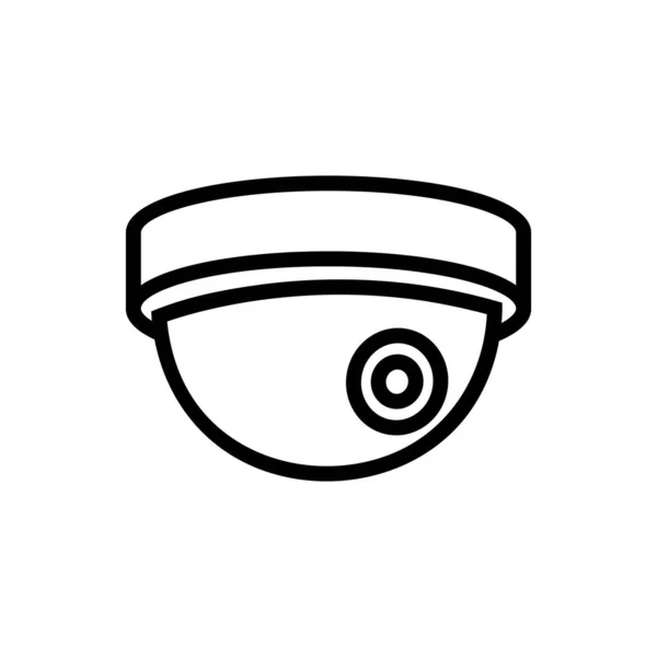 Вектор Значка Камеры Видеонаблюдения Знак Тонкой Линии Изолированная Контурная Иллюстрация — стоковый вектор