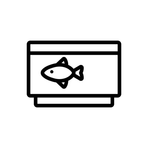 Aquarium Icône Vecteur Signe Fin Illustration Symbole Contour Isolé — Image vectorielle