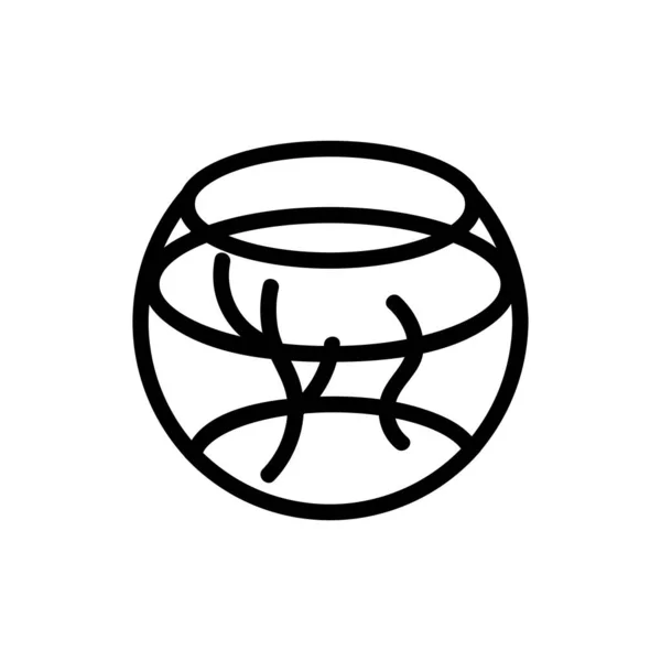 水族館のアイコンベクトル 細い線の記号 独立した輪郭シンボルイラスト — ストックベクタ