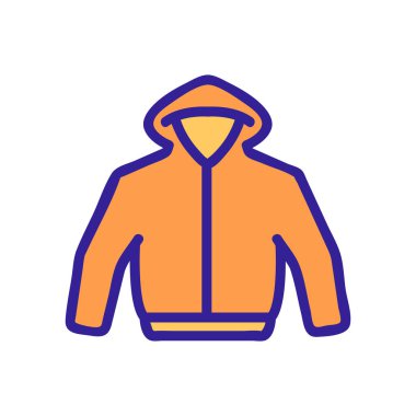 Kapüşonlu ikon vektörü. İnce çizgi işareti. İzole edilmiş kontür sembolü gösterimi