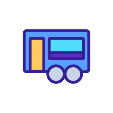 Yemek kamyonu ikon vektörü. İnce çizgi işareti. İzole edilmiş kontür sembolü gösterimi