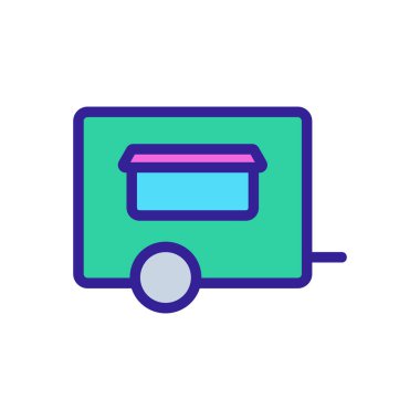 Yemek kamyonu ikon vektörü. İnce çizgi işareti. İzole edilmiş kontür sembolü gösterimi