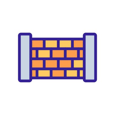 Ahşap çit ikon vektörü. İnce çizgi işareti. İzole edilmiş kontür sembolü gösterimi