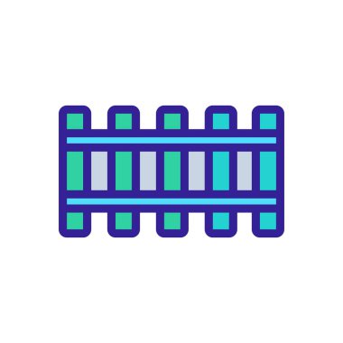 Ahşap çit ikon vektörü. İnce çizgi işareti. İzole edilmiş kontür sembolü gösterimi