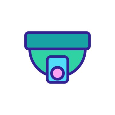 Kamera CCTV ikon vektörü. İnce çizgi işareti. İzole edilmiş kontür sembolü gösterimi