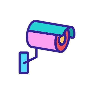 Kamera CCTV ikon vektörü. İnce çizgi işareti. İzole edilmiş kontür sembolü gösterimi