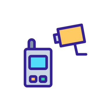 Kamera CCTV ikon vektörü. İnce çizgi işareti. İzole edilmiş kontür sembolü gösterimi