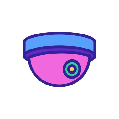 Kamera CCTV ikon vektörü. İnce çizgi işareti. İzole edilmiş kontür sembolü gösterimi