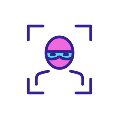 Kamera CCTV ikon vektörü. İnce çizgi işareti. İzole edilmiş kontür sembolü gösterimi