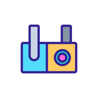 Kamera CCTV ikon vektörü. İnce çizgi işareti. İzole edilmiş kontür sembolü gösterimi