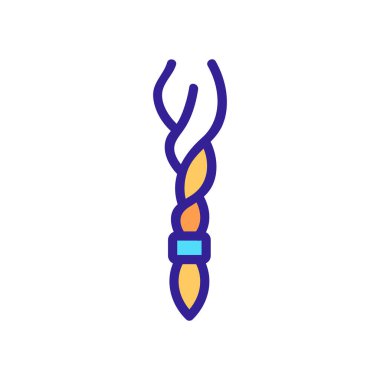 Örgü Simgesi vektörü. İnce çizgi işareti. İzole edilmiş kontür sembolü gösterimi