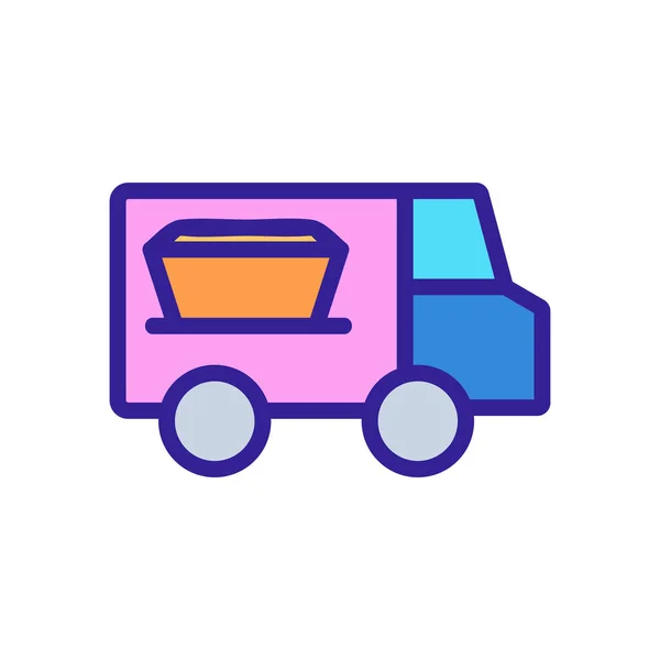 Food Truck Icon Vektor Schlankheitszeichen Isolierte Kontursymboldarstellung — Stockvektor