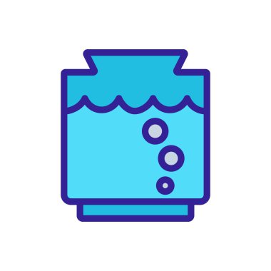 Akvaryum ikon vektörü. İnce çizgi işareti. İzole edilmiş kontür sembolü gösterimi