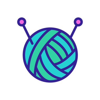 Örgü ikon vektörü. İnce çizgi işareti. İzole edilmiş kontür sembolü gösterimi