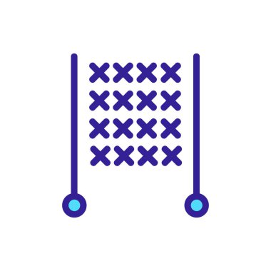 İplik simgesi vektörü. İnce çizgi işareti. İzole edilmiş kontür sembolü gösterimi