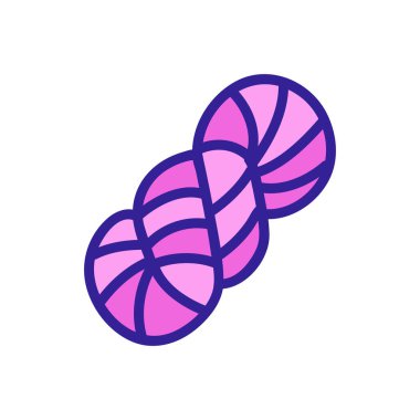 İp simgesi vektörü. İnce çizgi işareti. İzole edilmiş kontür sembolü gösterimi