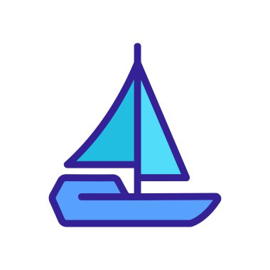 Modern yat ikonu vektörü. İnce çizgi işareti. İzole edilmiş kontür sembolü gösterimi