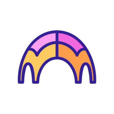 Yaz tente ikon vektörü. İnce çizgi işareti. İzole edilmiş kontür sembolü gösterimi