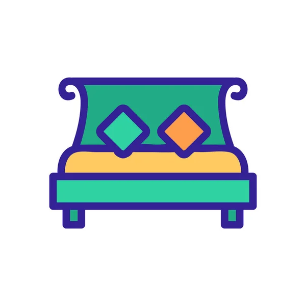 Moderne Bed Icoon Vector Een Dun Lijnteken Geïsoleerde Contoursymbool Illustratie — Stockvector