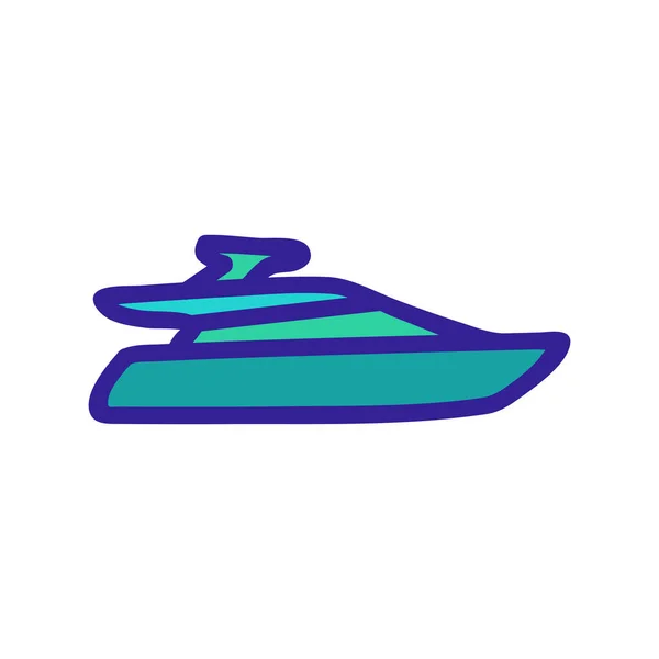 ヨットアイコンベクトル 細い線の記号 独立した輪郭シンボルイラスト — ストックベクタ