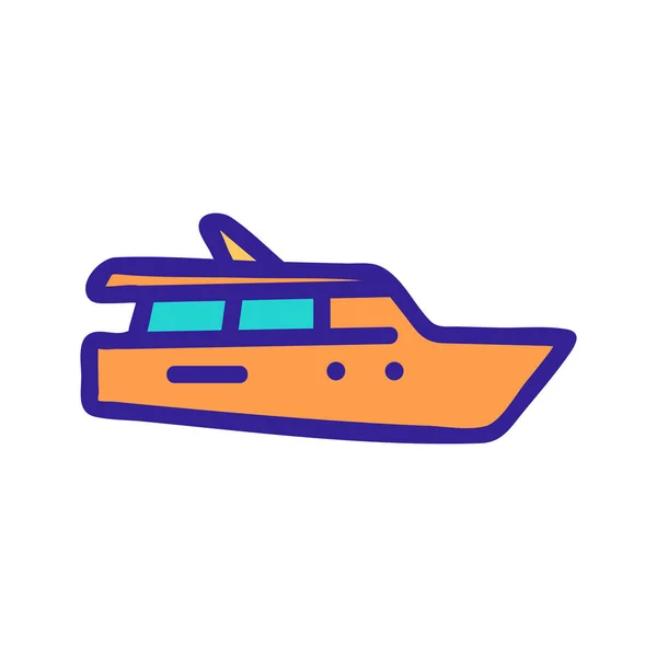 Yacht Ikon Vektor Tunn Linje Tecken Isolerad Kontur Symbol Illustration — Stock vektor