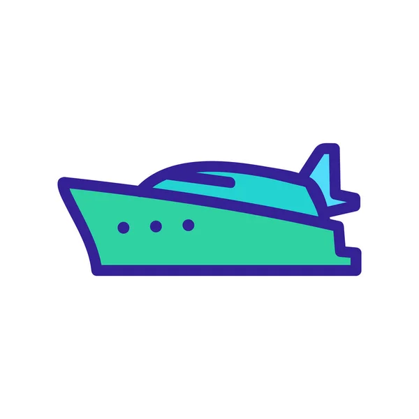 Modern Jacht Ikon Vektor Vékony Vonal Jele Elszigetelt Körvonalszimbólum Illusztráció — Stock Vector