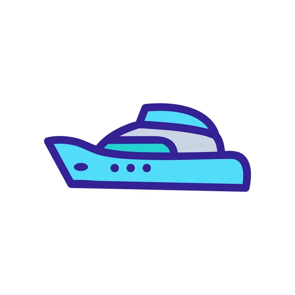 Gyönyörű Jacht Ikon Vektor Vékony Vonal Jele Elszigetelt Körvonalszimbólum Illusztráció — Stock Vector