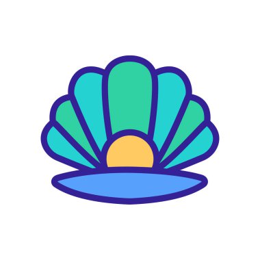 kabuk simgesi vektörü. İnce çizgi işareti. İzole edilmiş kontür sembolü gösterimi