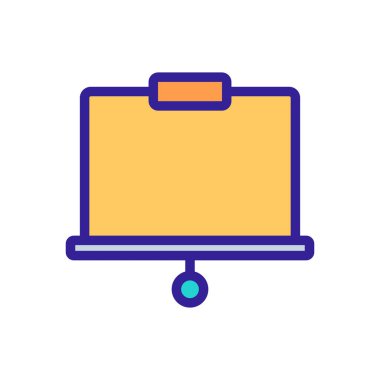 Projektör ikon vektörü. İnce çizgi işareti. İzole edilmiş kontür sembolü gösterimi