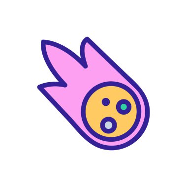 Meteor ikonu vektörü. İnce çizgi işareti. İzole edilmiş kontür sembolü gösterimi